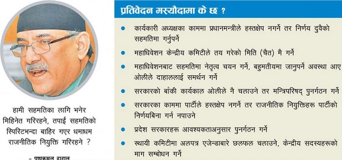 नेकपा कार्यदलको प्रारम्भिक प्रतिवेदन तयार : मंसिर ४ कै सहमतिको पुनर्व्याख्या