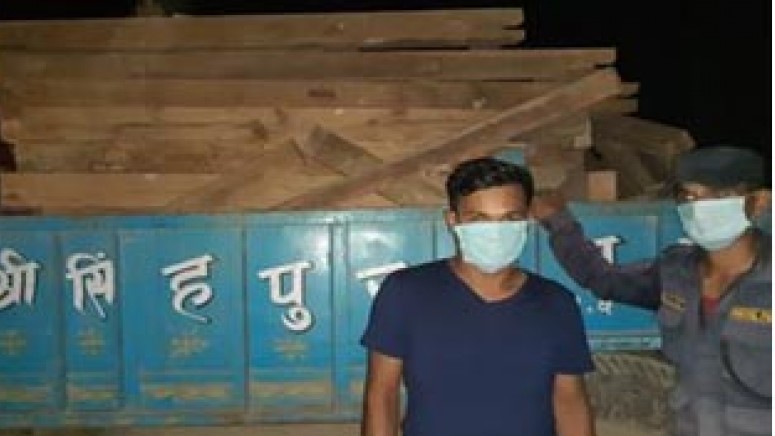 कंचनपुरमा आरामिलबाटै अवैध काठसहित एकजना पक्राउ