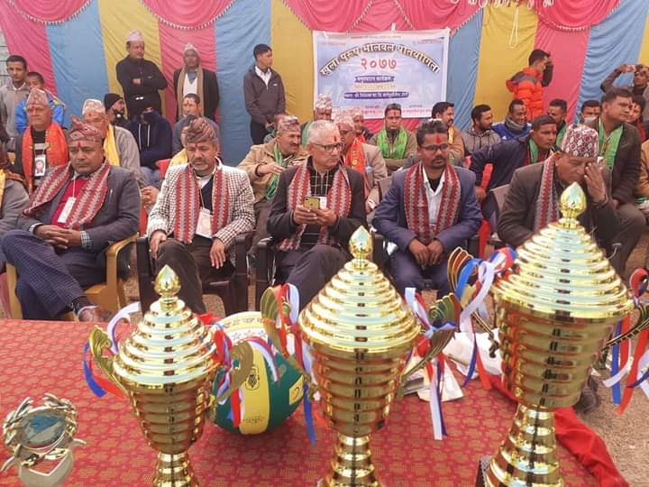 गहनानमा भलिबल प्रतियोगिता शुरू, पहिलो खेल आयोजक ‘बि’ ले जित्यो