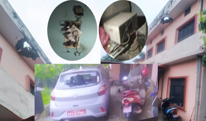 चट्याङ परेर धनगढीको एक घरमा क्षति