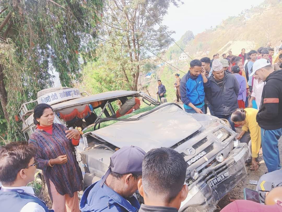 डोटीमा जीप दुर्घटना हुँदा चार जना घाइते, दुई जनाको अवस्था गम्भीर