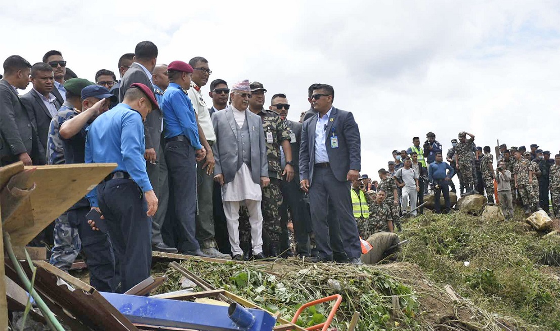 जहाजमा सवार यात्रुको विवरण सार्वजनिक, दुर्घटनास्थल पुगे प्रधानमन्त्री ओली